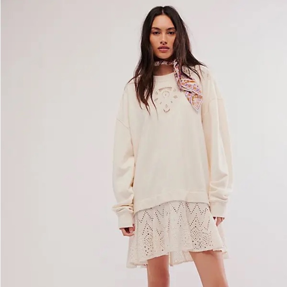 FREE PEOPLE Prairie Sweatshirt Dress, Size S